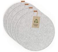 Miqio Cuscini di seduta di design feltro rotondo ø35 cm | Set di 4 | Cuscini per sedia lavabili e antiscivolo | Cuscini da giardino e da panchina accoglienti