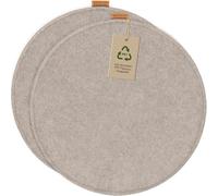 Miqio Design Filz Sitzkissen Rund mit Antirutschnoppen | 35 cm | Set da 2 | Per interni ed esterni | Realizzato in modo sostenibile con bottiglie PET riciclate | Cuscini per sedie lavabili e