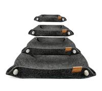 MIQIO® Design Premium - Set di 3 ciotole in feltro con bottoni a pressione, per lettere, chiavi, smartphone, pieghevole, colore: grigio scuro