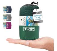 Miqio Fodera per sacco a pelo e lenzuolo da viaggio 2 in 1, taglia XL, sacco a pelo da viaggio ultra piccolo e ultra leggero, Sacco a pelo in microfibra con scomparto per cuscini