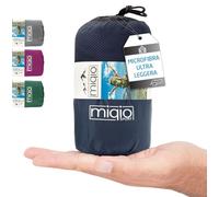 Miqio Fodera per sacco a pelo e lenzuolo da viaggio 2 in 1, taglia XL, sacco a pelo da viaggio ultra piccolo e ultra leggero, Sacco a pelo in microfibra con scomparto per cuscini