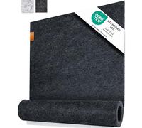 Miqio Runner da Tavola di Design in Feltro Grigio, Lavabile, Eco-Sostenibile, Etichetta in Vera Pelle, Stile Scandinavo, 150 x 40 cm
