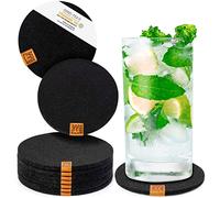 Miqio® Sottobicchieri in feltro di design rotondi o rettangolari per bicchieri, sostenibili Oekotex, in feltro, 10 sottobicchieri per bevande, candele, tazze, bar, vetro, decorazione da tavolo