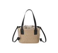 MiqiZWQ Borsa A Tracolla Donna Sacchetti di Paglia da Donna Estate Tote Borse Borsetto-Nero-Un