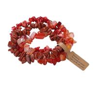 MIQNEEIDEIP Braccialetti di pietra di anguria rossa Quarzi Chip Bracciali Irregolare Pietra Naturale Tormaline Braccialetti Braccialetti Delle Donne Del Braccialetto Gioielli