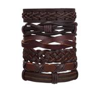 MIQNEEIDEIP Nuovo 2025 6 Pz/lotto Vintage Avvolgere Braccialetti In Pelle Per Gli Uomini Donne Punk Braccialetti Fatti A Mano Del Braccialetto Maschio di Moda Dei Monili Risultati Accessori Regalo