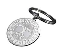 MIQNEEIDEIP Nuovo 2026 Unisex Albero Della Vita Con Rune Portachiavi In Acciaio Inox Per Le Donne Uomini Protezione Portachiavi Ispirazione Amuleto Decorazione Gioielli Lusso You Accessori Trendy