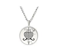 MIQNEEIDEIP Papa Legba, collana con ciondolo a forma di altare rituale Ezili Dantor Vodou Loa Veve simbolo occuleto in acciaio inox