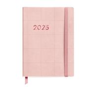 Miquelrius - Agenda 2025, Agenda annuale 122 x 168 mm, Agenda giorno pagina, copertina flessibile similpelle cucita, carta 80 g/m², spagnolo, inglese e portoghese, colore rosa