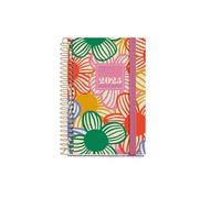 Miquelrius - Agenda 2025, Agenda annuale 80 x 120 mm, Agenda giorno pagina, copertina in cartone foderato plastificato, spirale, chiusura elastica, carta 80 g/m², spagnolo, inglese e portoghese,