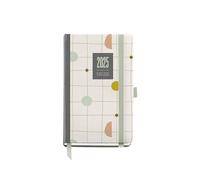 Miquelrius - Agenda 2025, Agenda annuale 90 x 140 mm, Agenda settimana vista, copertina cartone foderato plastificato, spirale, chiusura elastica, carta 80 g/m², catalano, inglese e portoghese, Silvia