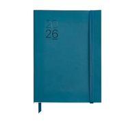 Miquelrius - Agenda 2026 giorno per pagina, Simile A5+ (155 x 213 mm), Pianificazione giornaliera, Copertina flessibile similpelle cucita, Carta 80 g/m², CAT-EN-PT, Blu