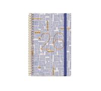 Miquelrius - Agenda 2026 giorno per pagina, Simile A6+ (117 x 182 mm), Pianificazione giornaliera, Copertina rigida, Cartone, Spirale, Chiusura elastica, Carta 80 g/m², ES-EN-PT, Tratti