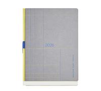 Miquelrius - Agenda 2026 settimana vista, Similar A5+ (155 x 213 mm), pianificazione settimanale, copertina cucita cartone kraft con stamping, carta avorio 100 g/m² FSC, portapenne, spagnolo-EN-PT