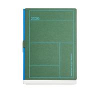 Miquelrius - Agenda 2026 settimana vista, Simile A5+ (155 x 213 mm), pianificazione settimanale, copertina cucita cartone kraft con stamping, carta avorio 100 g/m² FSC, portapenne, ES-EN-PT, verde