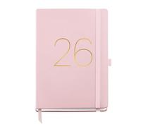 Miquelrius - Agenda 2026 vista settimanale, Similar A5+ (155 x 213 mm), pianificazione settimanale, copertina flessibile similpelle cucita, chiusura gomma, tasca interna, carta 80 g/m², ES-IN-PT, rosa