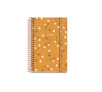Miquelrius - Agenda annuale 2023 - Pagina giorno - Dimensioni Caddy 80 x 120 mm - Copertina rigida - Rilegatura a spirale - Spagnolo - Senape