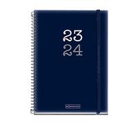 Miquelrius - Agenda Corso 23-24, da Settembre 2023 ad Agosto 2024, 12 mesi, Dimensioni 15 x 21,3 cm, Settimana Vista, College Blu, Spagnolo-Inglese