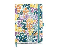 Miquelrius - Agenda giorno per pagina 2026, facile da trasportare (122 x 168 mm), pianificazione giornaliera, copertina rigida cartone, spirale, chiusura elastica, carta 80 g/m², CAT-EN-PT, Flowers