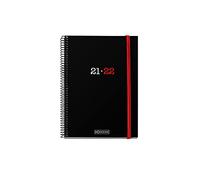 Miquelrius - Agenda scolastica 2021-2022, dimensione attiva 11,7 x 17,4 cm, giornata, college nero, lingua spagnola