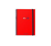 MIQUELRIUS - Agenda scolastica 2021 - 2022 - formato ATTIVA 11,7 x 17,4 cm, vista settimanale, college rosso, lingua catalana