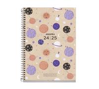 Miquelrius - Agenda scolastica 2024-2025, da settembre 2024 a giugno 2025, dimensioni 117 x 174 mm, vista settimanale, copertina riciclata, catalano e inglese, agenda in carta riciclata, design