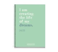 Miquelrius - Agenda scolastica 2024-2025, settembre 24 a giugno 25, 117 x 174 mm, agenda giornata, copertina in cartone foderato, agenda 2024 2025, spirale metallica bianca, spagnolo e inglese,
