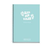 Miquelrius - Agenda scolastica 23-24, da settembre 2023 a giugno 2024, Dimensioni 11,7 x 17,4 cm, Pagina Giorno, Frase Blu, Catalano-Inglese