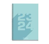 Miquelrius - Agenda scolastica 23-24, da settembre 2023 a giugno 2024, dimensioni 15 x 21,3 cm, giorno pagina, turchese, spagnolo-inglese