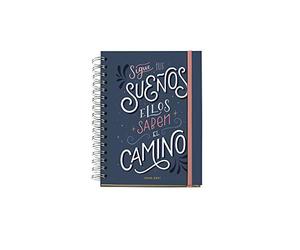 Miquelrius - Agenda scolastica Happy Letters Corso lezionale 2020-2021, spagnolo, vista settimanale, dimensioni 115 x 213 mm, carta 90 g, copertina rigida, segui i tuoi sogni blu
