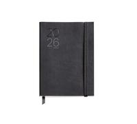 Miquelrius - Agenda settimanale vista 2026, facile da trasportare (122 x 168 mm), pianificazione settimanale, copertina flessibile similpelle cucita, carta 80 g/m², CAT-EN-PT, nero