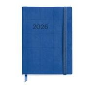 Miquelrius - Agenda settimanale vista 2026, flessibile e facile da trasportare (122 x 168 mm), copertina morbida in pelle, carta 80 g/m², pianificazione settimanale, ES-EN-PT, quadri blu navy