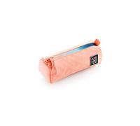Miquelrius - Astuccio grande, portapenne rotondo, materiale riciclabile, cerniera, collezione iride, colore corallo