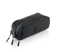 Miquelrius - Astuccio scolastico triplo organizer, astuccio riciclato con 3 scomparti, tasche interne, cerniere, etichetta in silicone, rientro a scuola, 21 x 7 x 9 cm, nero