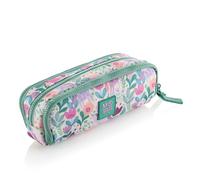 Miquelrius - Astuccio scolastico triplo organizer, astuccio riciclato con 3 scomparti, tasche interne, maniglie in tessuto, glitter, ritorno a scuola, 21 x 7 x 9 cm, Magic Unicorn
