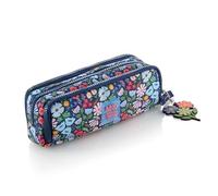 Miquelrius - Astuccio scolastico triplo organizer, astuccio riciclato con 3 scomparti, tasche interne, tiranti in corda, portachiavi, rientro a scuola, 21 x 7 x 9 cm, Spring Dawn