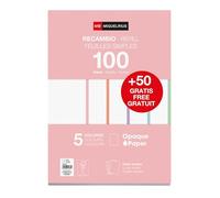 Miquelrius - Blocco di ricarica fogli A4 puntinati dots, 150 fogli da 90 g/m² in 5 colori pastello, con perforazioni standard per raccoglitore ad anelli, materiale scolastico