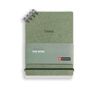 Miquelrius - Blocco note A6, Blocco A6 a righe, 80 fogli da 80 g/m², Blocco note con copertina in cartoncino, Taccuino con doppia spirale nera, Stamping nero, Cancelleria carina, Verde