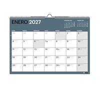 Miquelrius - Calendario 18 mesi 2026 2027 Chromat, Calendario da parete A3 (42 × 29,6 cm), Con spazio per segnare, Doppia Spirale da appendere, 9 diversi colori interni, spagnolo