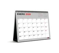 Miquelrius - Calendario 2026 da tavolo Basic, organizer annuale 250 x 200 mm, con spazio per segnare, planner 12 mesi, rilegatura a spirale, spagnolo