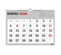 Miquelrius - Calendario da parete 2026 Basic, con numeri grandi, organizer annuale A4: 296 x 210 mm, con spazio per annotare, rilegatura a spirale, planner 12 mesi, spagnolo