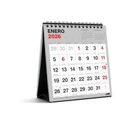Miquelrius - Calendario da tavolo 2026 Basic, Con numeri grandi, Organizzatore annuale 140 x 150 mm, Con spazio per annotare, Doppia rilegatura a spirale, Planner 12 mesi, Spagnolo