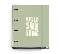 Miquelrius Carpebloc Messaggi, Raccoglitore con 4 Anelli e Refill 100 Fogli da 90 G/M², A4 con Griglia 5 Mm, Divisori e Busta, Chiusura Gommata, Colore Verde Salvia