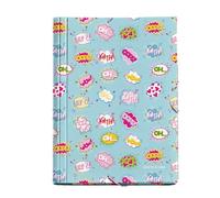 Miquelrius - Cartella con alette A4, 250 x 340 x 20 mm, Cartone rigido, Chiusura con gomma, Collezione Wow!, Agatha Ruiz de la Prada