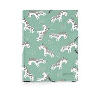 Miquelrius - Cartella con alette A5, 185 x 245 x 20 mm, Cartone rigido, Chiusura con gomma, Collezione Zebra