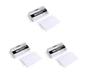 Miquelrius - Flashcards, 100 cartoncini a righe orizzontali, cartoncini per lo studio, cartoncino offset da 200 g/m², formato 75 x 125 mm, bianco (Confezione da 3)