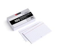 Miquelrius - Flashcards, Schede di studio, 100 flash cards a righe per appunti, Formato 125 x 75 mm, Cartoncino 200 g/m², Materiale scolastico e da ufficio per il ritorno a scuola