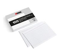 Miquelrius - Flashcards, Schede di studio, 100 flash cards a righe per appunti, Formato 215 x 160 mm, Cartoncino 200 g/m², Materiale scolastico e da ufficio per il ritorno a scuola