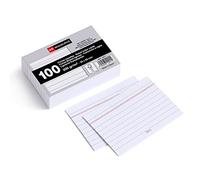 Miquelrius - Flashcards, Schede di studio, 100 flash cards a righe per appunti, Formato 95 x 65 mm, Cartoncino 200 g/m², Materiale scolastico e da ufficio per il ritorno a scuola