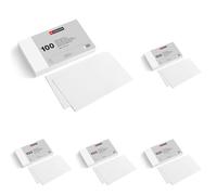 Miquelrius - Flashcards, Schede di studio, 100 flash cards lisce bianco, Formato 200 x 125 mm, Cartoncino 200 g/m², Materiale scolastico e da ufficio per il ritorno a scuola (Confezione da 5)